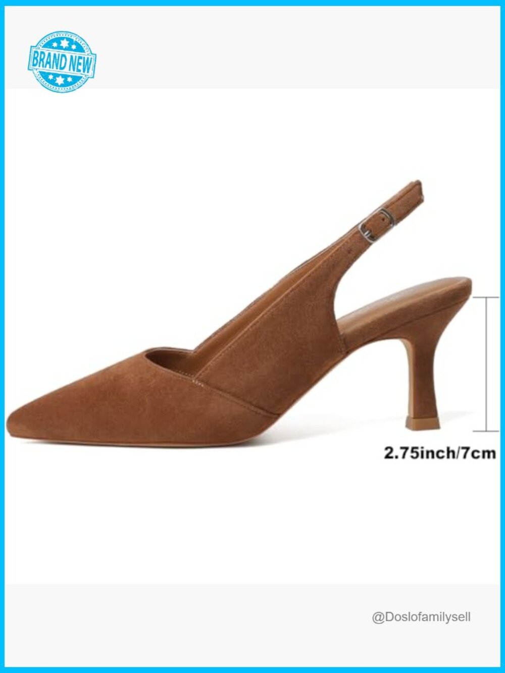 Slingback Pointed Toe Kitten Heels Pumps Wedding Party Commuting Shoes - Picture 2 of 7